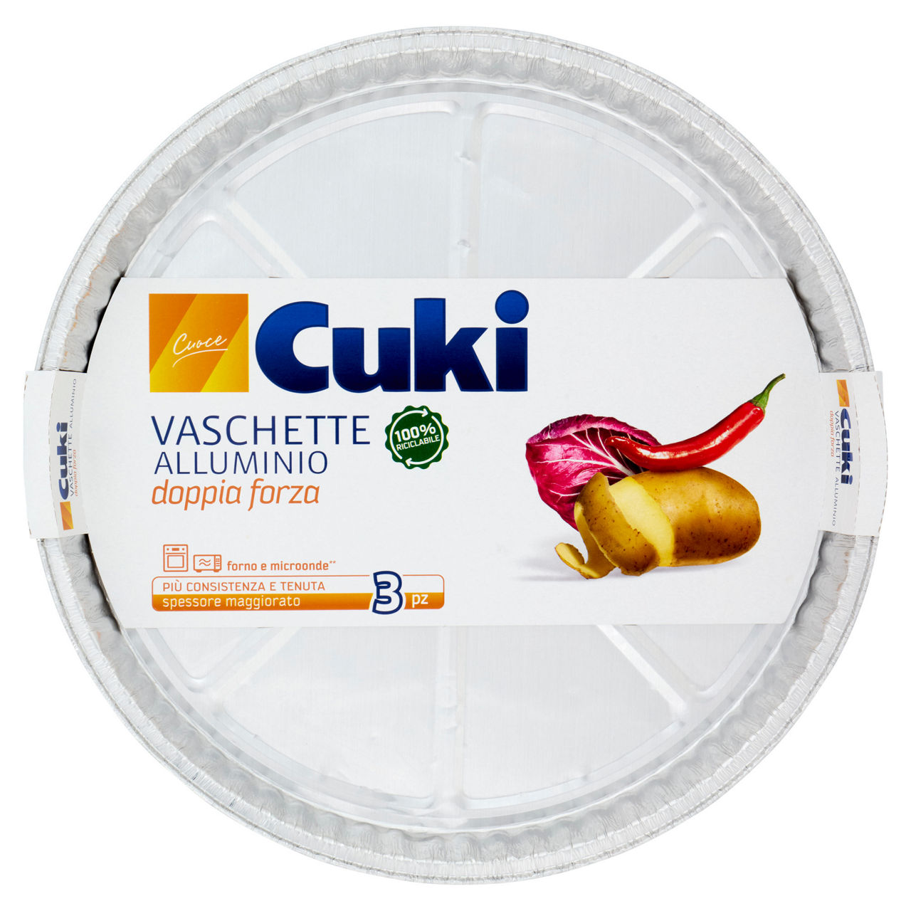 Vaschette in alluminio tonde 3 pz