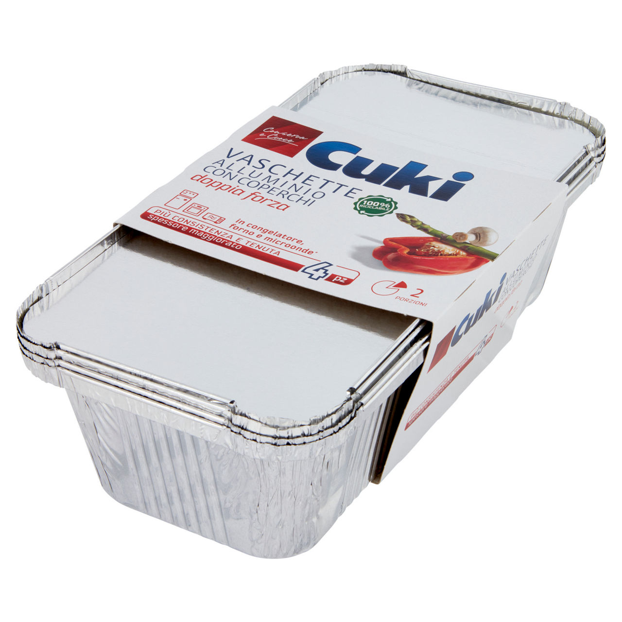 Vaschette in alluminio con coperchi 4 porzioni 4 pz - Immagine 31