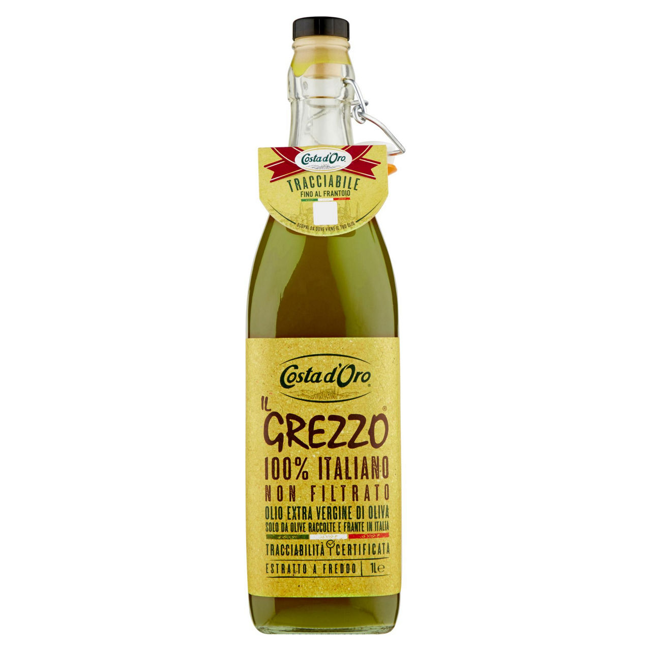 Olio extra vergine di oliva non filtrato 100% italiano 1 lt - Immagine 01