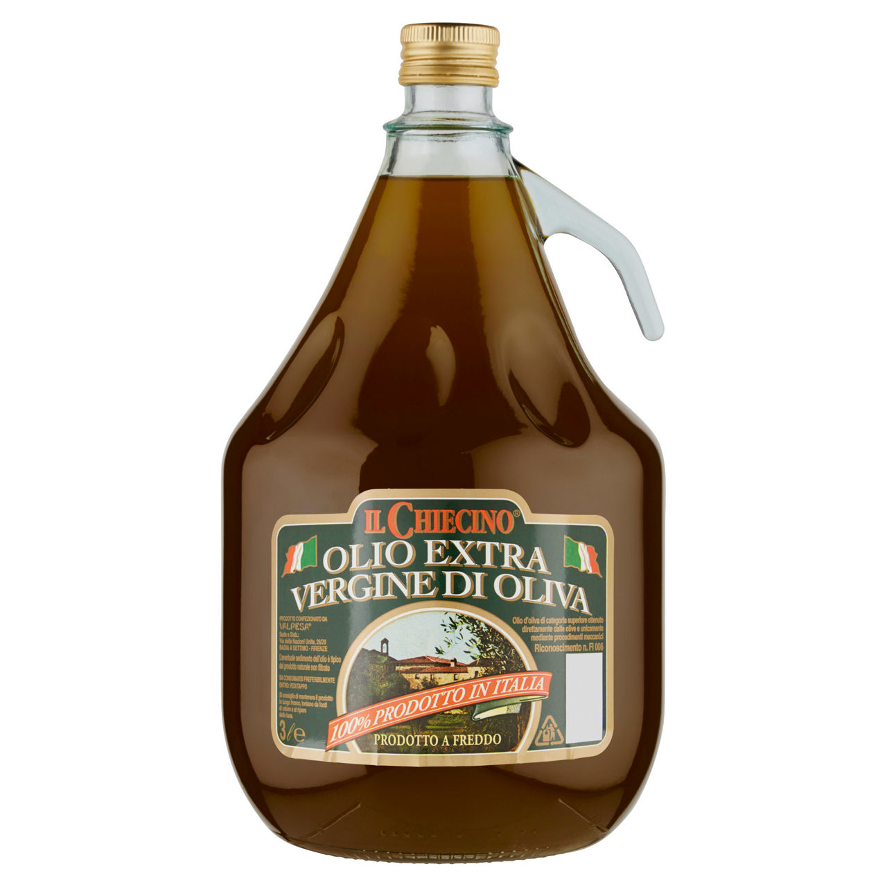 Olio extravergine di oliva nuovo raccolto fiasca 3 lt - Immagine 01