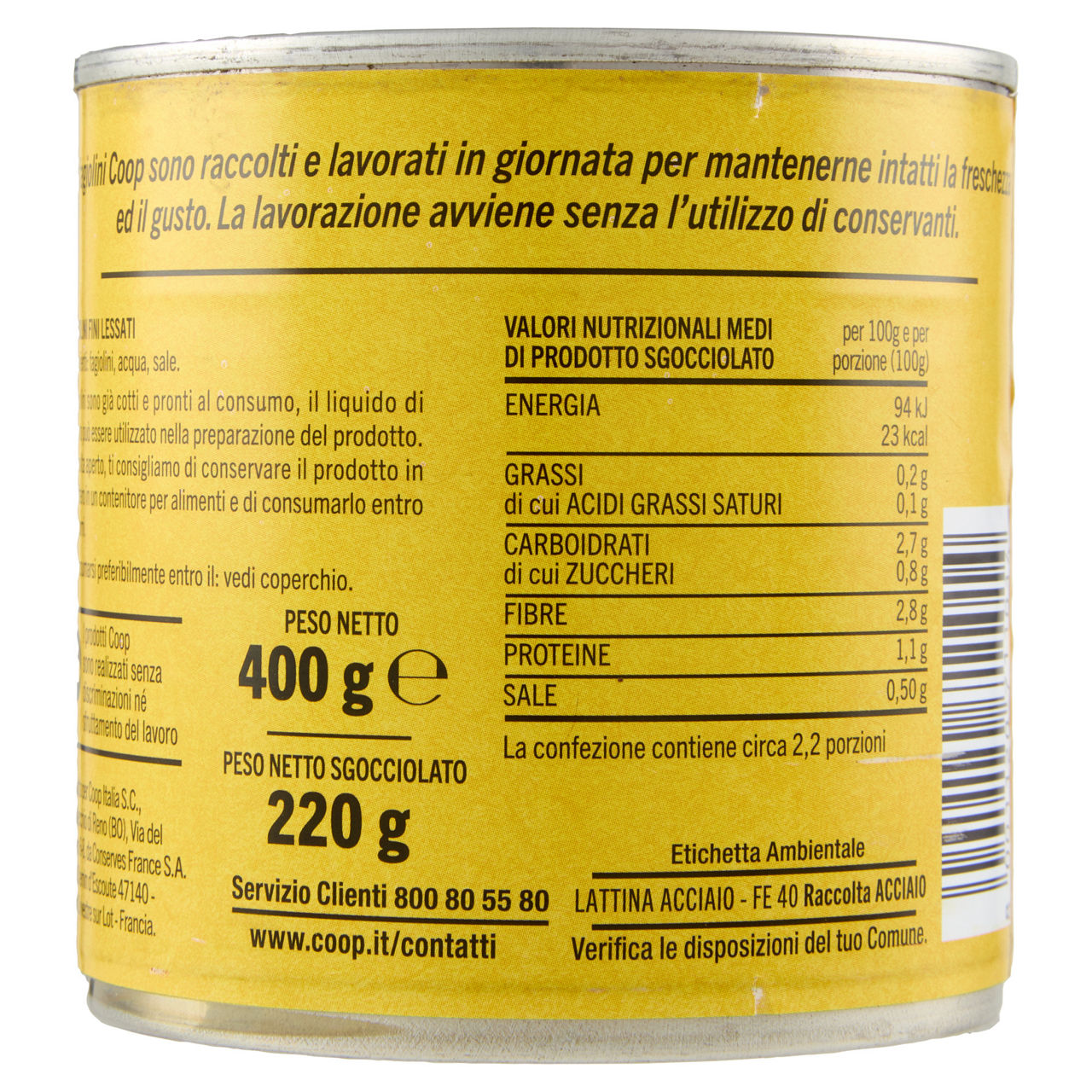 Fagiolini fini barattolo 400g sgocciolato 220g - Immagine 21