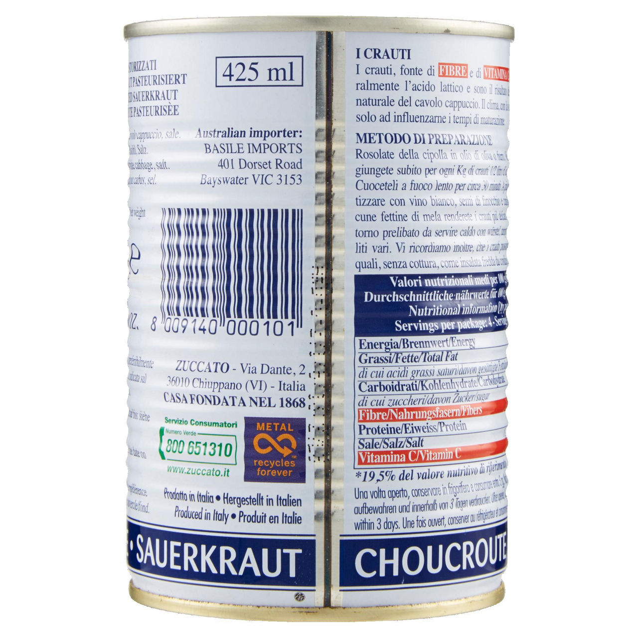 CRAUTI AL NATURALE ZUCCATO GR. 385  (ML.425) - Immagine 21