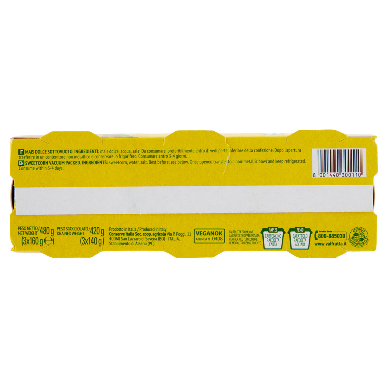 Mais valfrutta cotti a vapore g 140x3 - Immagine 51