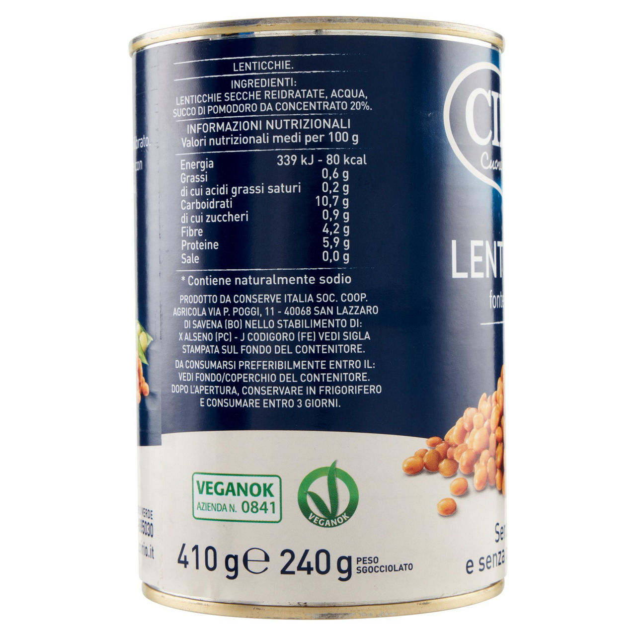LENTICCHIE SENZA SALE CIRIO LATTINA GR 240 - Immagine 11