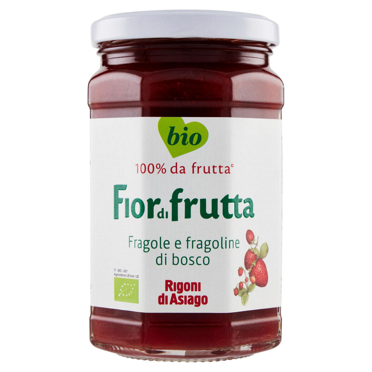 Fiordifrutta bio fragole rigoni vaso vetro  gr 330 - Immagine 01