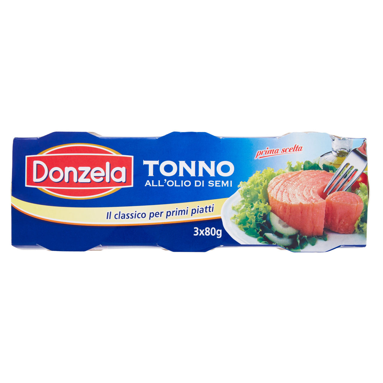 TONNO DONZELA IN OLIO DI SEMI SC. APERTURA STRAPPO GR.80X3 - Immagine 01