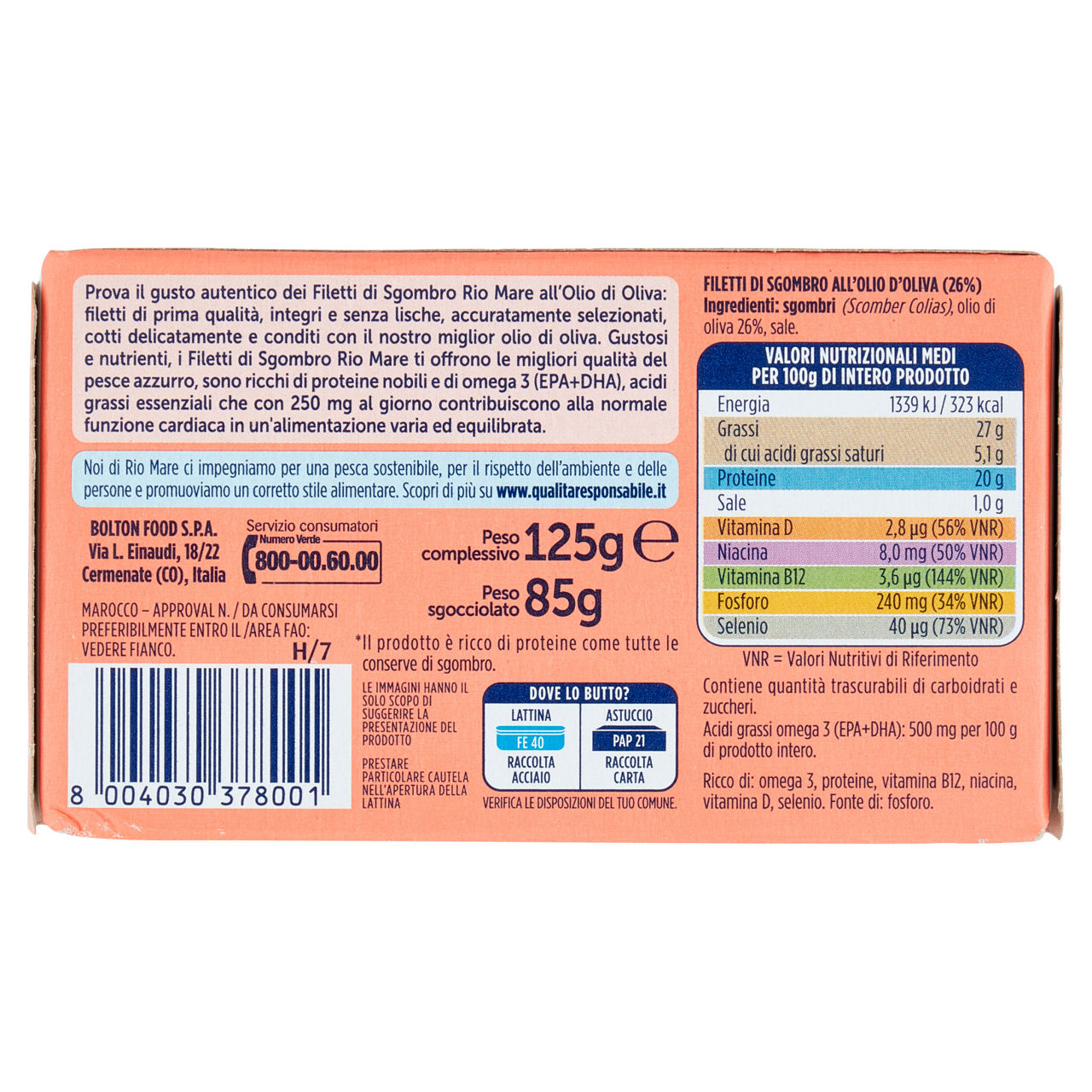 Filetti di sgombro all'olio di oliva 125 g - Immagine 21