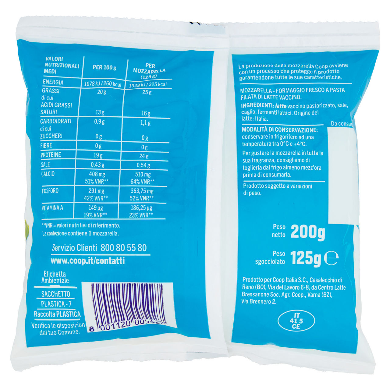 Mozzarella con latte italiano 125 gr - Immagine 131