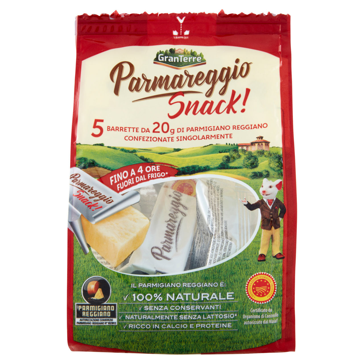 Snack di Parmigiano Reggiano DOP oltre 12 mesi 5 pz 100 gr - Immagine 01