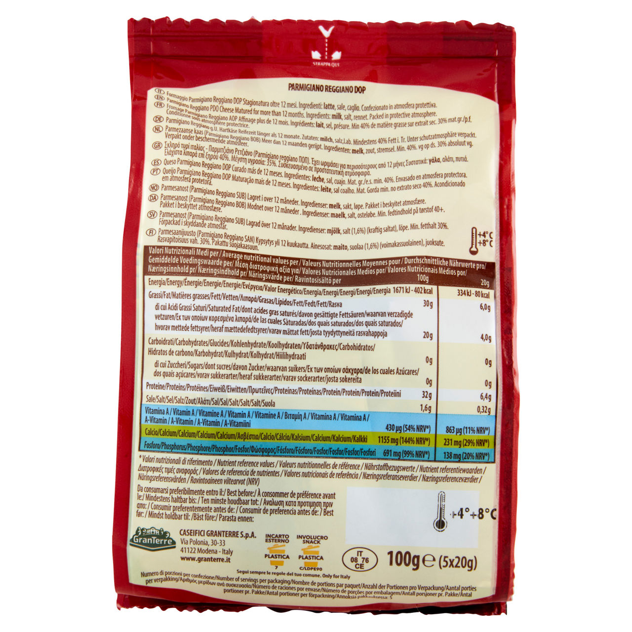 Snack di Parmigiano Reggiano DOP oltre 12 mesi 5 pz 100 gr - Immagine 21