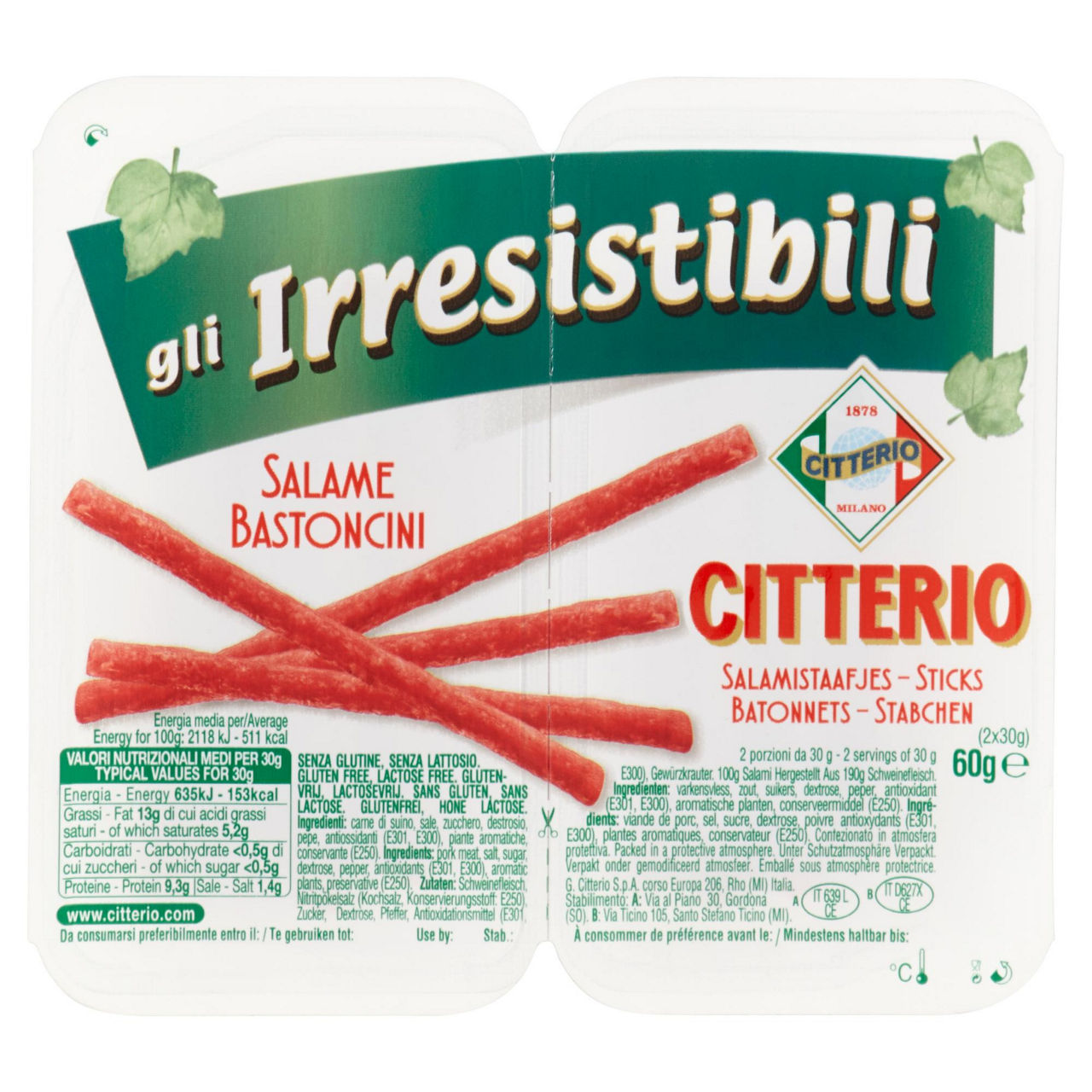 Bastoncini di salame 2 pz 60 gr