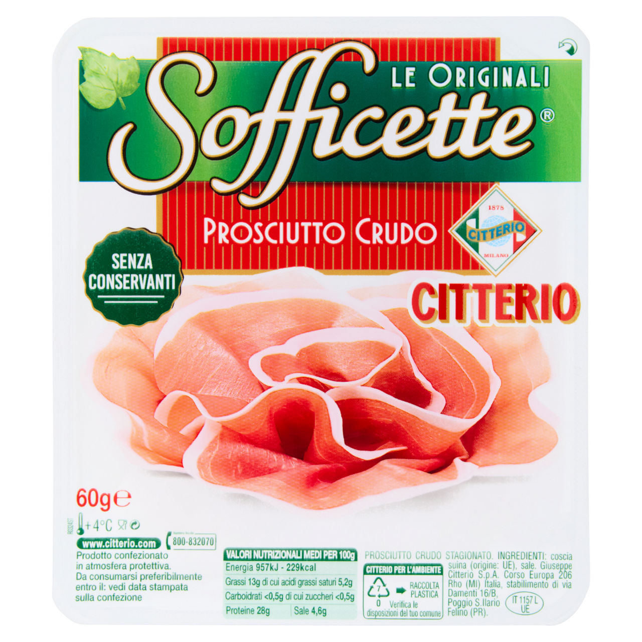 Prosciutto crudo affettato 60 gr - Immagine 01