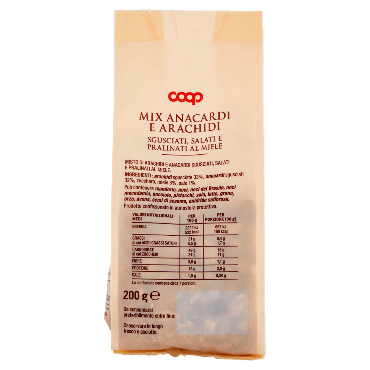 Mix di anacardi e arachidi salati e pralinati al miele 200 gr - Immagine 41