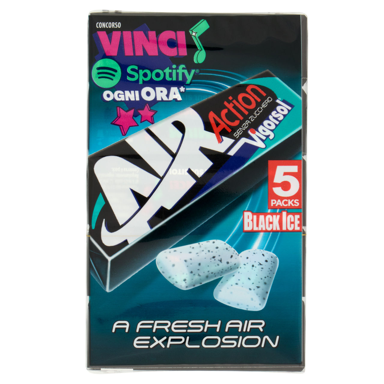 Chewing gum in confetti black ice 5 pz 66 gr