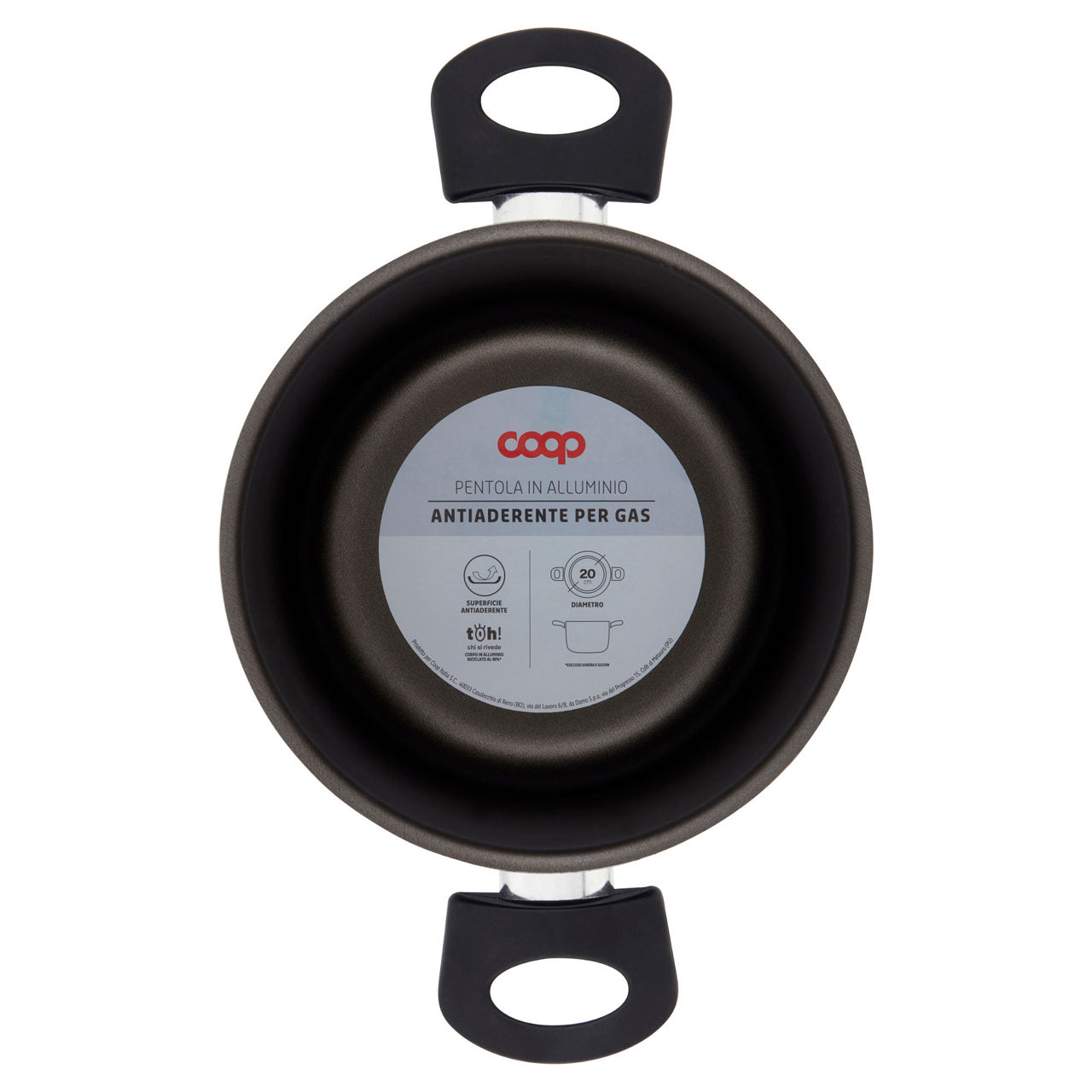 Pentola in alluminio 20 cm antiaderente per gas - Immagine 01