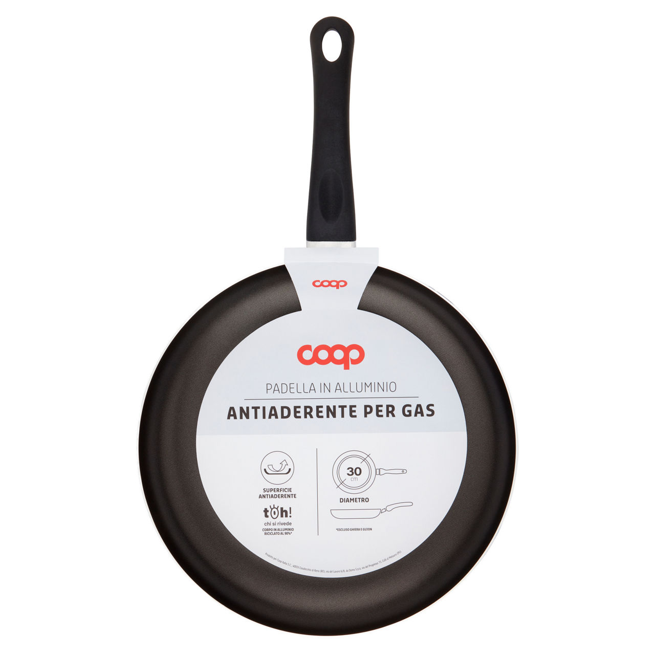 Padella in alluminio 30 cm antiaderente per gas - Immagine 01