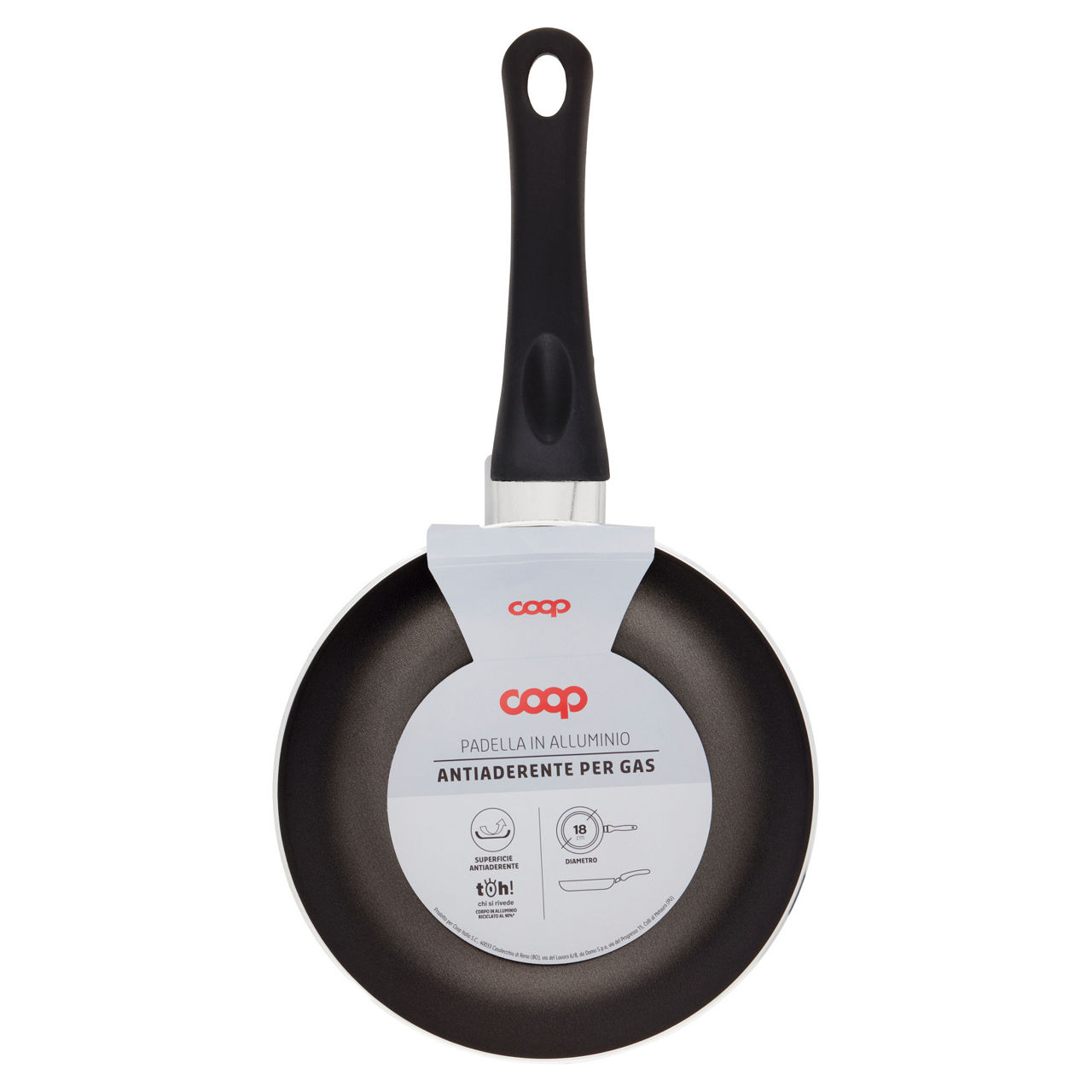 Padella in alluminio 18 cm antiaderente per gas
