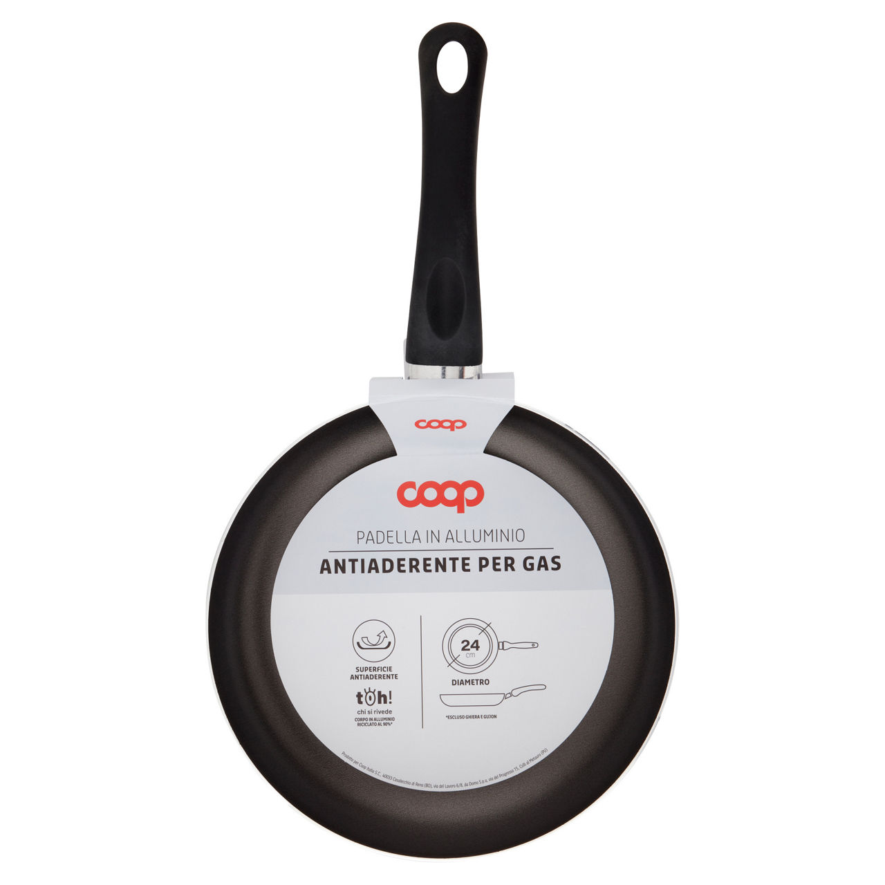 Padella in alluminio 24 cm antiaderente per gas