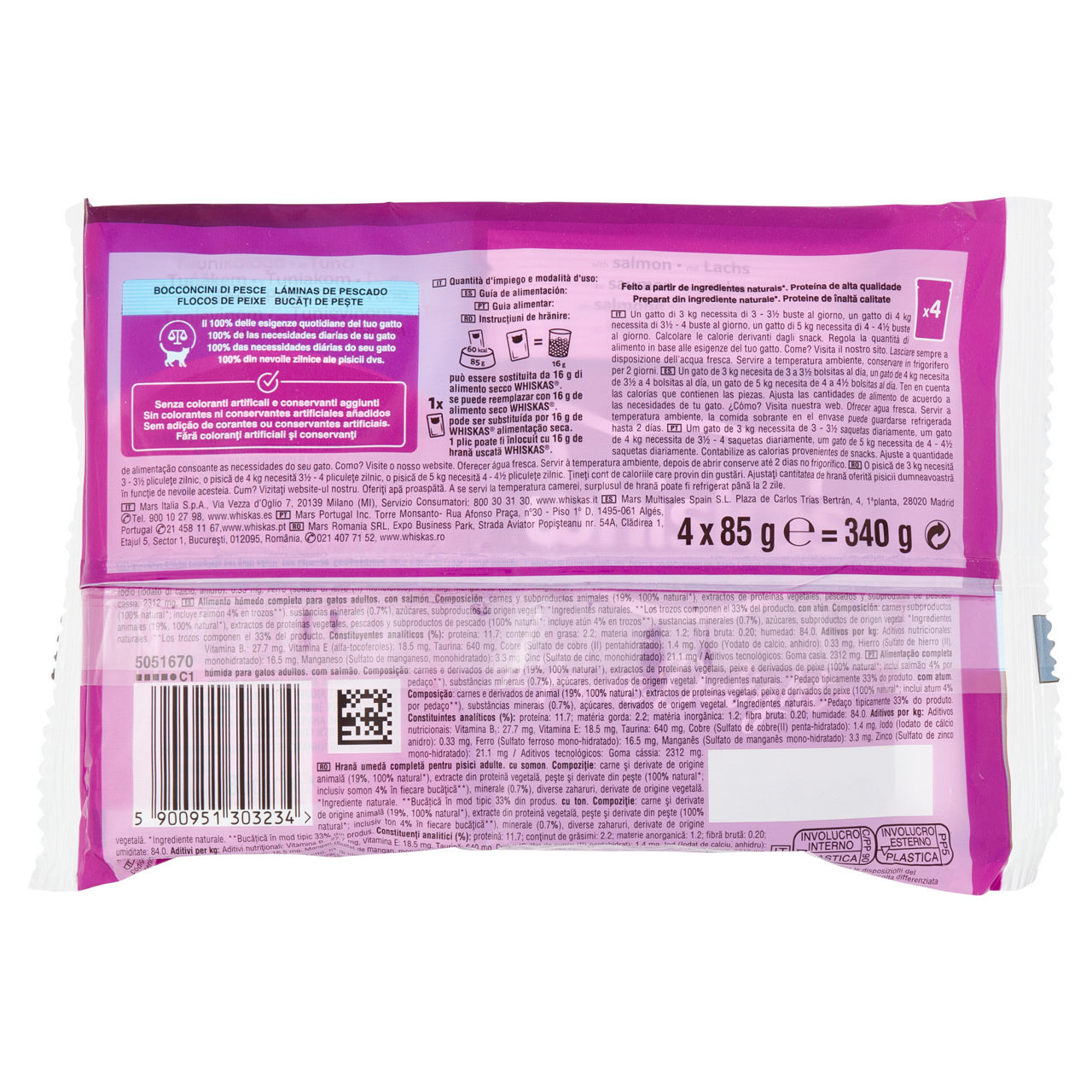 Umido per gatti bocconcini di pesce 4 pz x 85 gr - Immagine 11