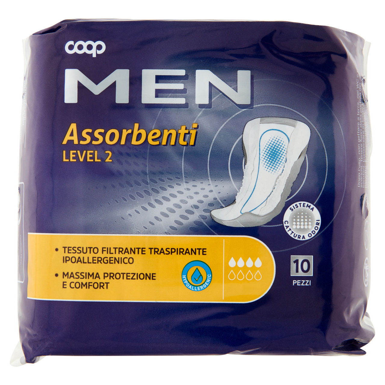 Assorbenti per incontinenza uomo level 2 coop men pz.10