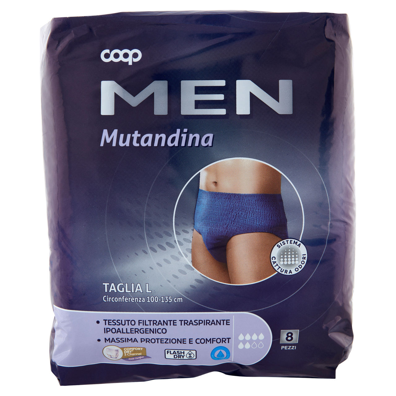 Mutandina per incontinenza uomo coop men tg.l pz.8 - Immagine 01