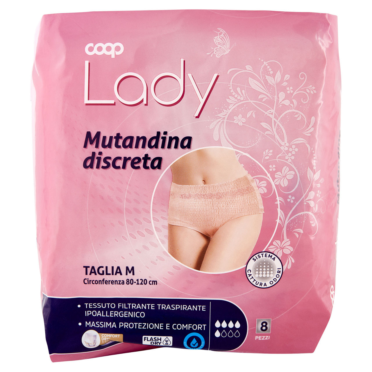 Mutandina per incontinenza discreta coop lady tg.m pz.8