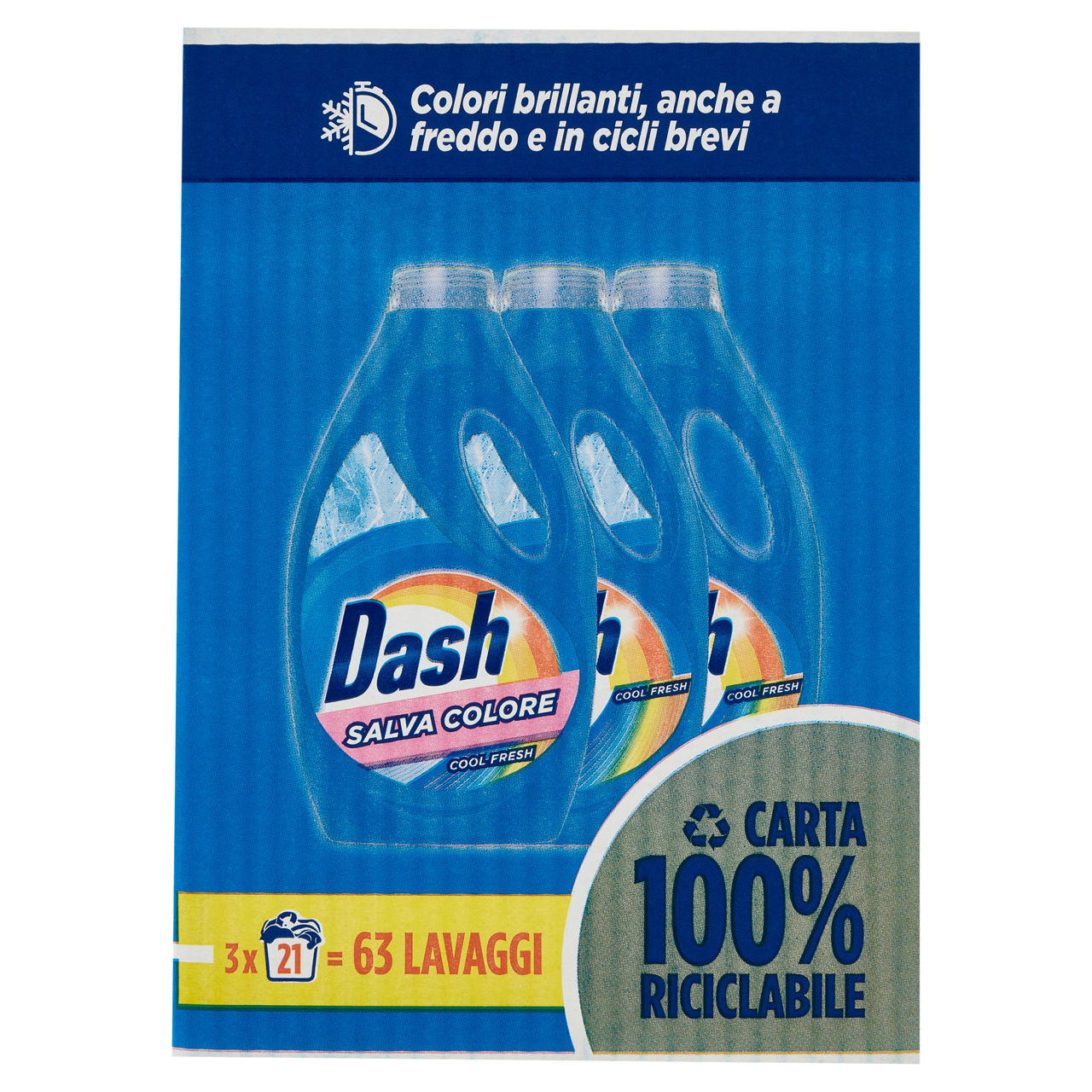 Detersivo lavatrice liquido per colorati 3 pz x 21 lavaggi - Immagine 01