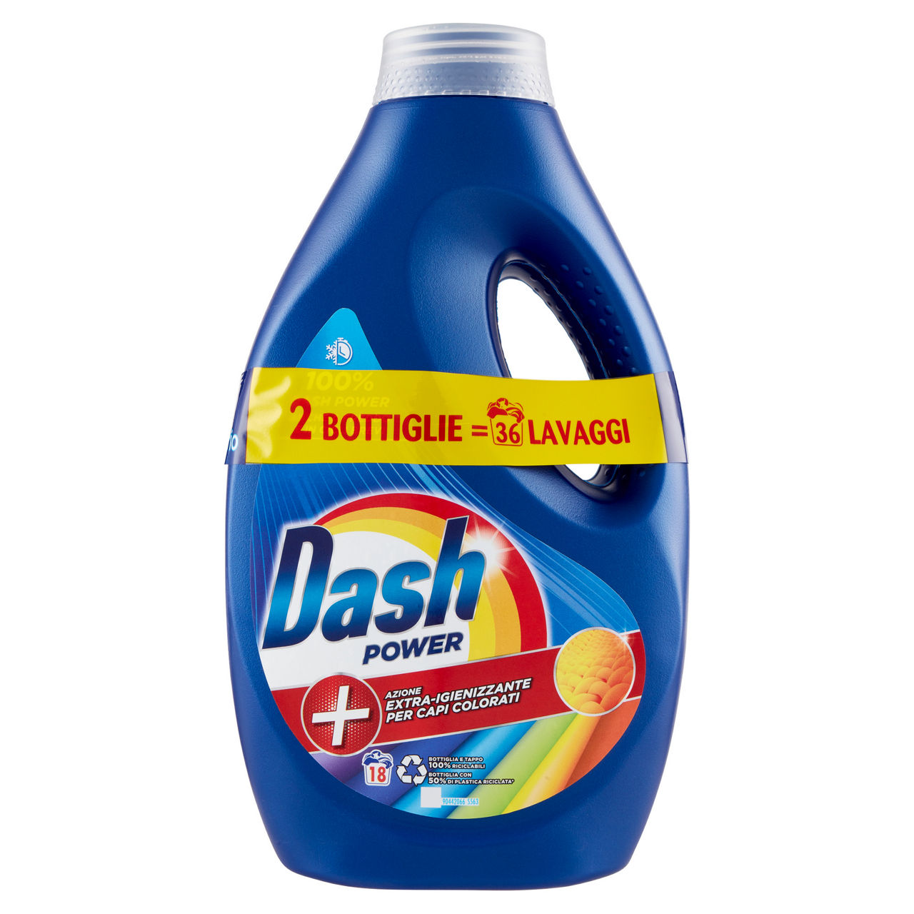DETERSIVO LAVATRICE DASH LIQUIDO POWER IGIENE COLORE 2X18LAV L 1,8 - Immagine 01