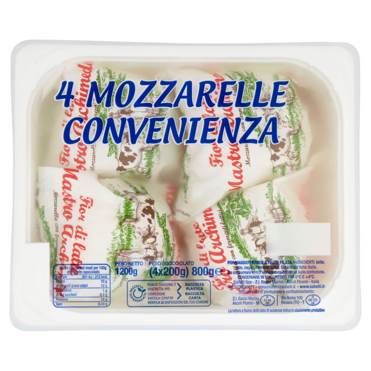Mozzarella 4 pz da 200 gr - Immagine 01