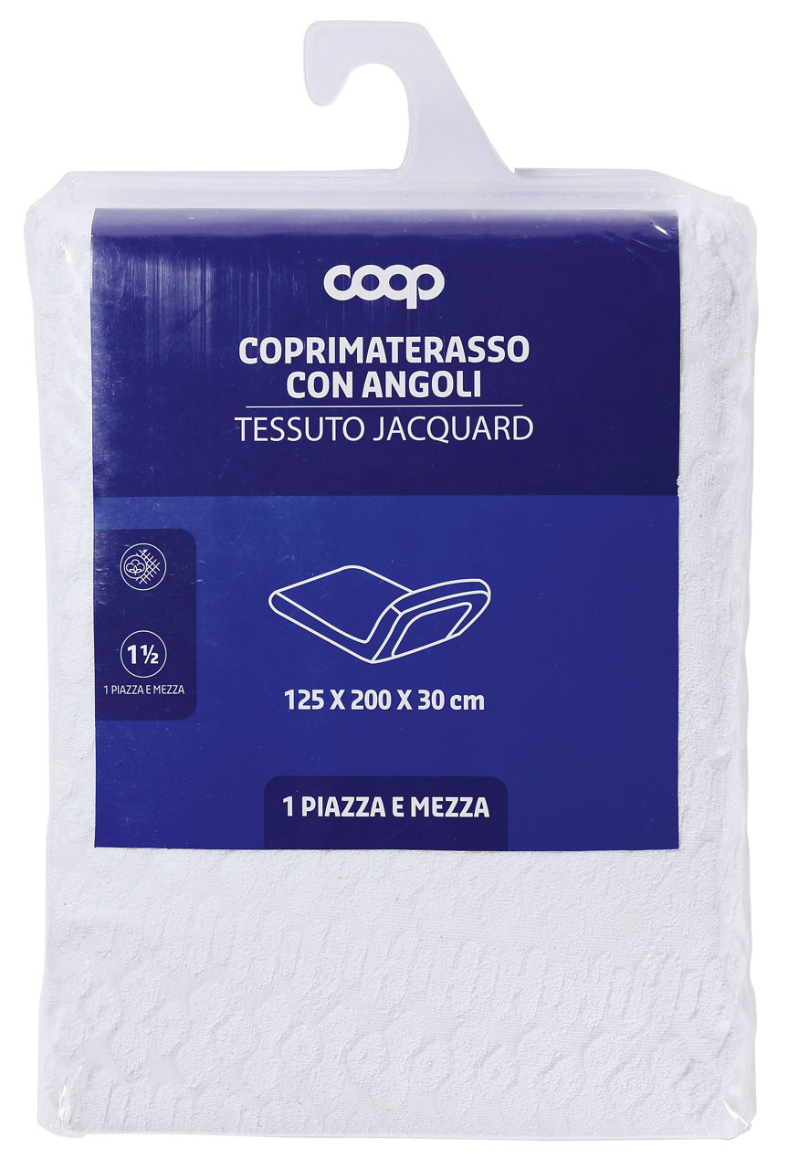 Coprimaterasso con angoli tessuto jacquard 1 piazza e mezza