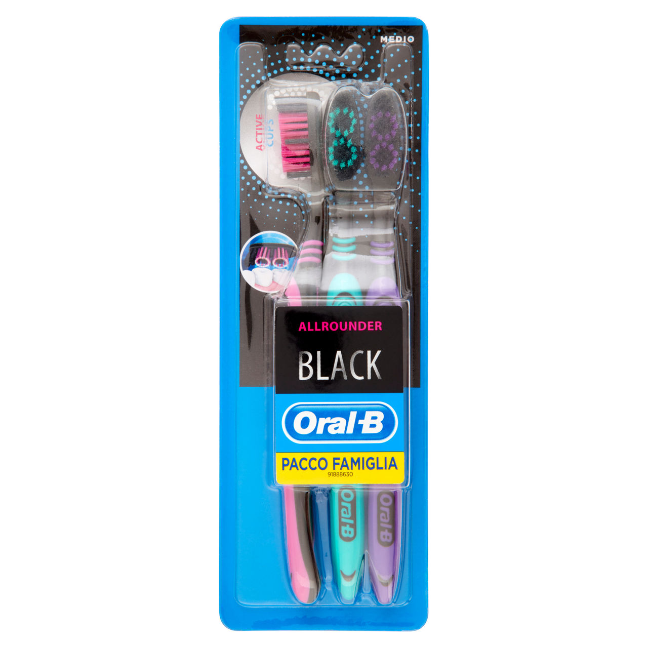 Spazzolino manuale oral-b allrounder black medio pz.3 - Immagine 01