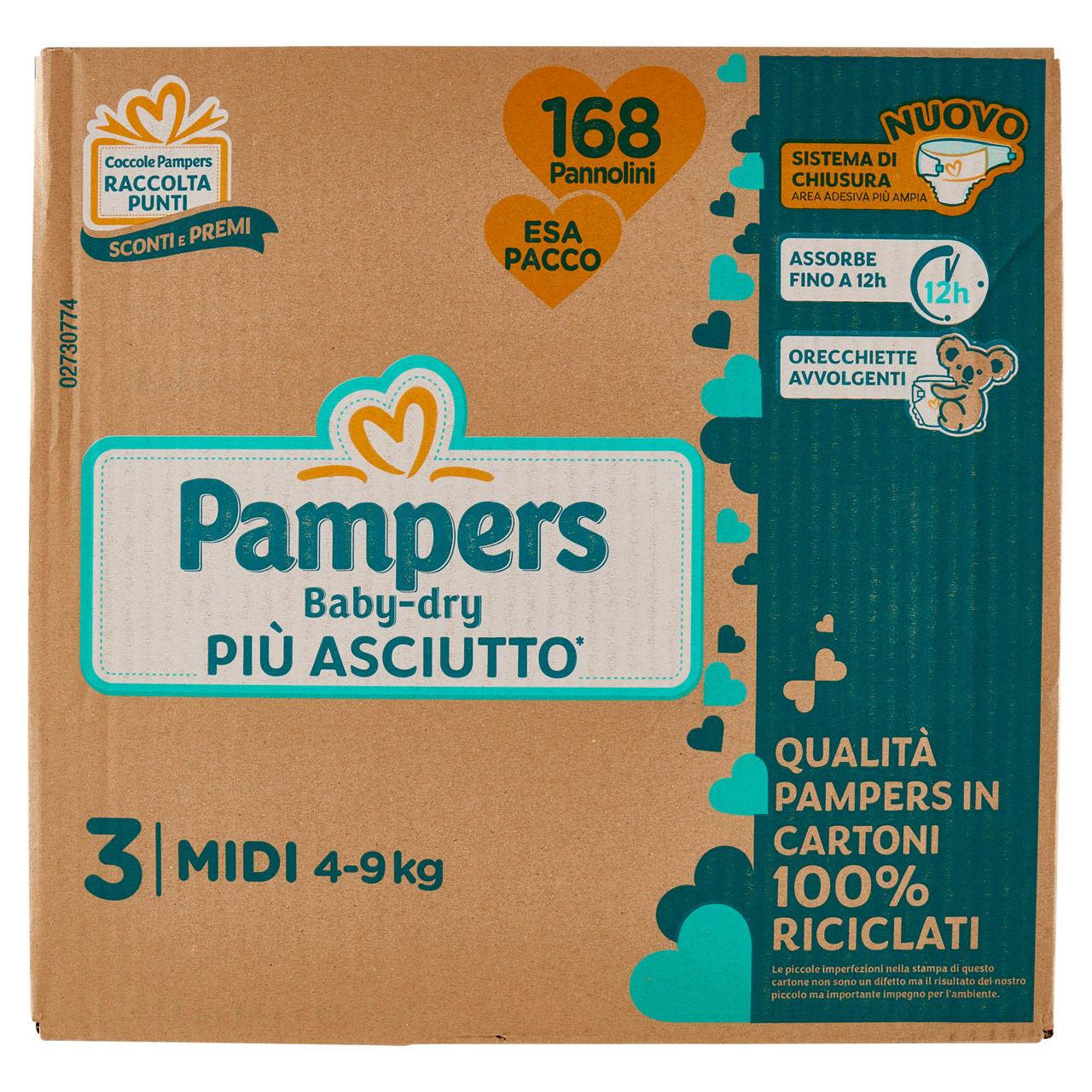 Pannolini midi tg 3 kg 4-9 pz 168 - Immagine 01