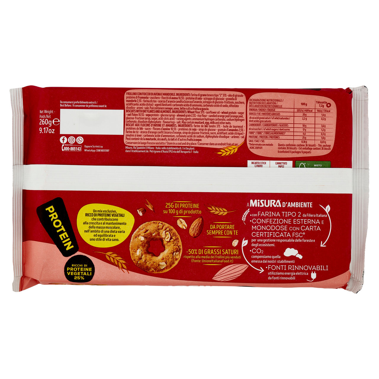 Biscotti Protein con mandorle e fiocchi di avena 260 gr - Immagine 41