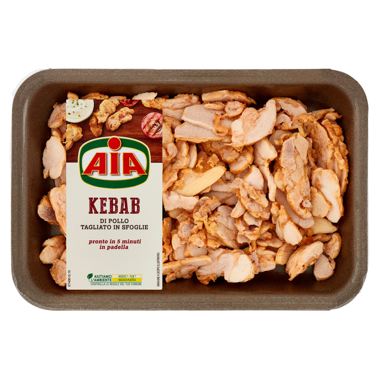 Kebab di pollo tagliato in sfoglie 300 gr  - Immagine 01