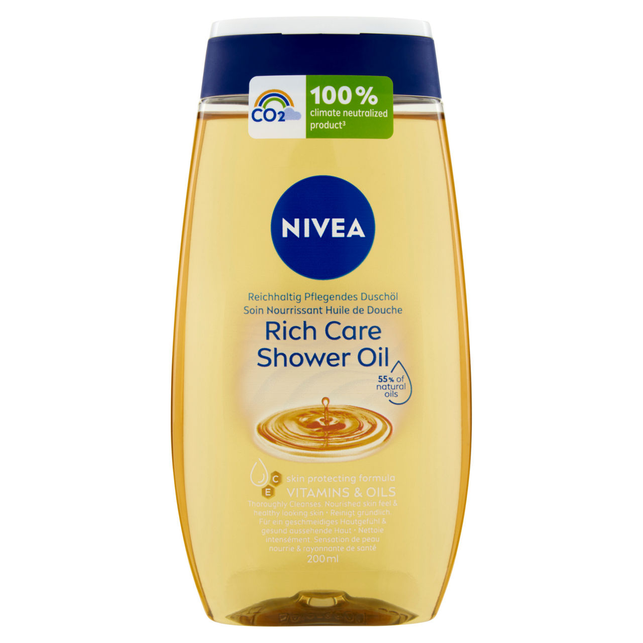Doccia nivea rich caring shower oil ml 200 - Immagine 01