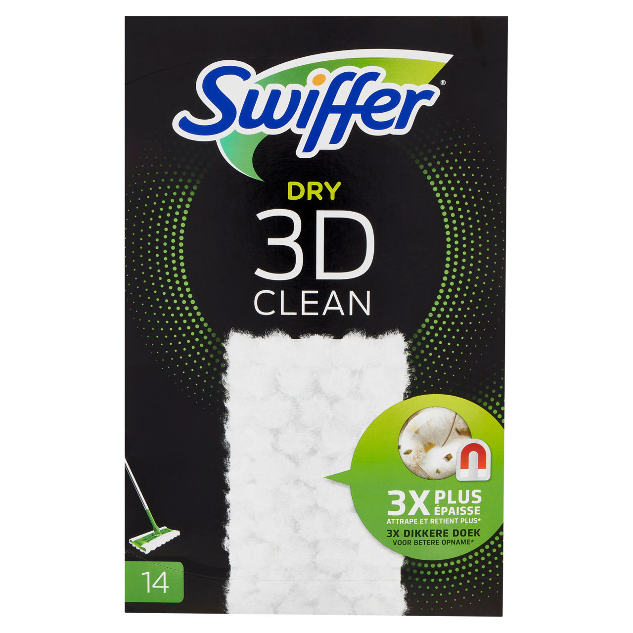 Panni swiffer dry 3d clean 14 pz - Immagine 01