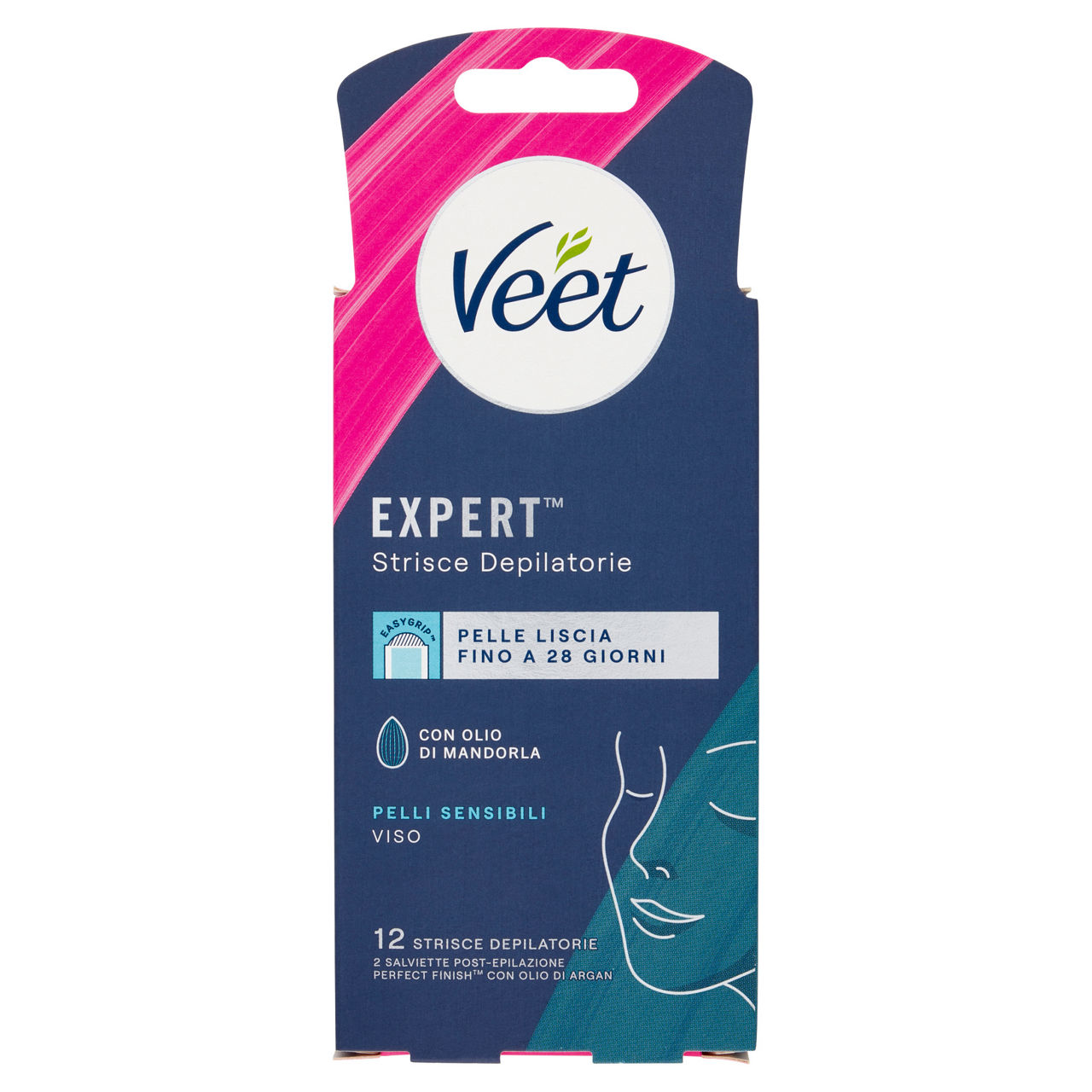 Strisce depilatorie viso pelli sensibili 12 pz - Immagine 01