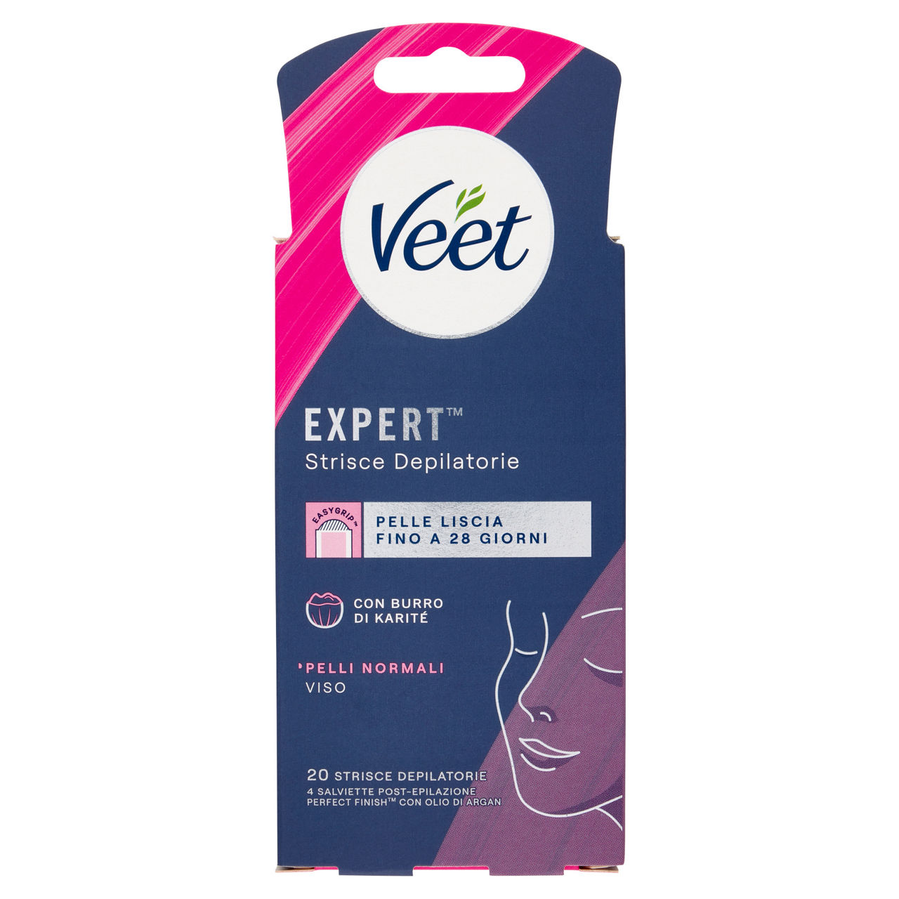 Strisce depilatorie viso pelli normali 20 pz - Immagine 01