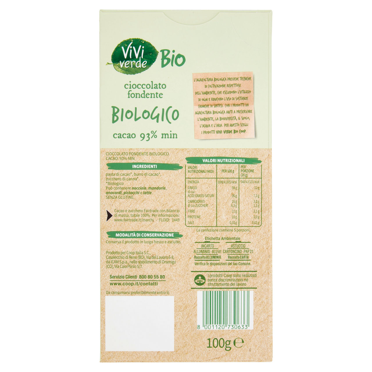 Tavoletta di cioccolato fondente 93% bio 100 gr - Immagine 51