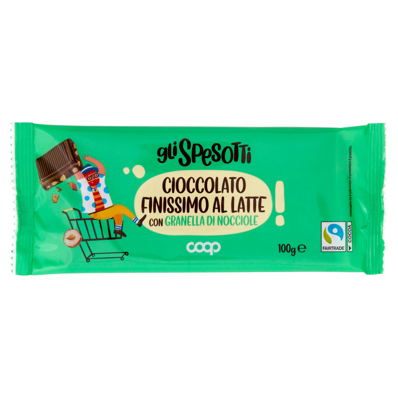 Tavoletta di cioccolato al latte con granella di nocciole 100 gr - Immagine 01