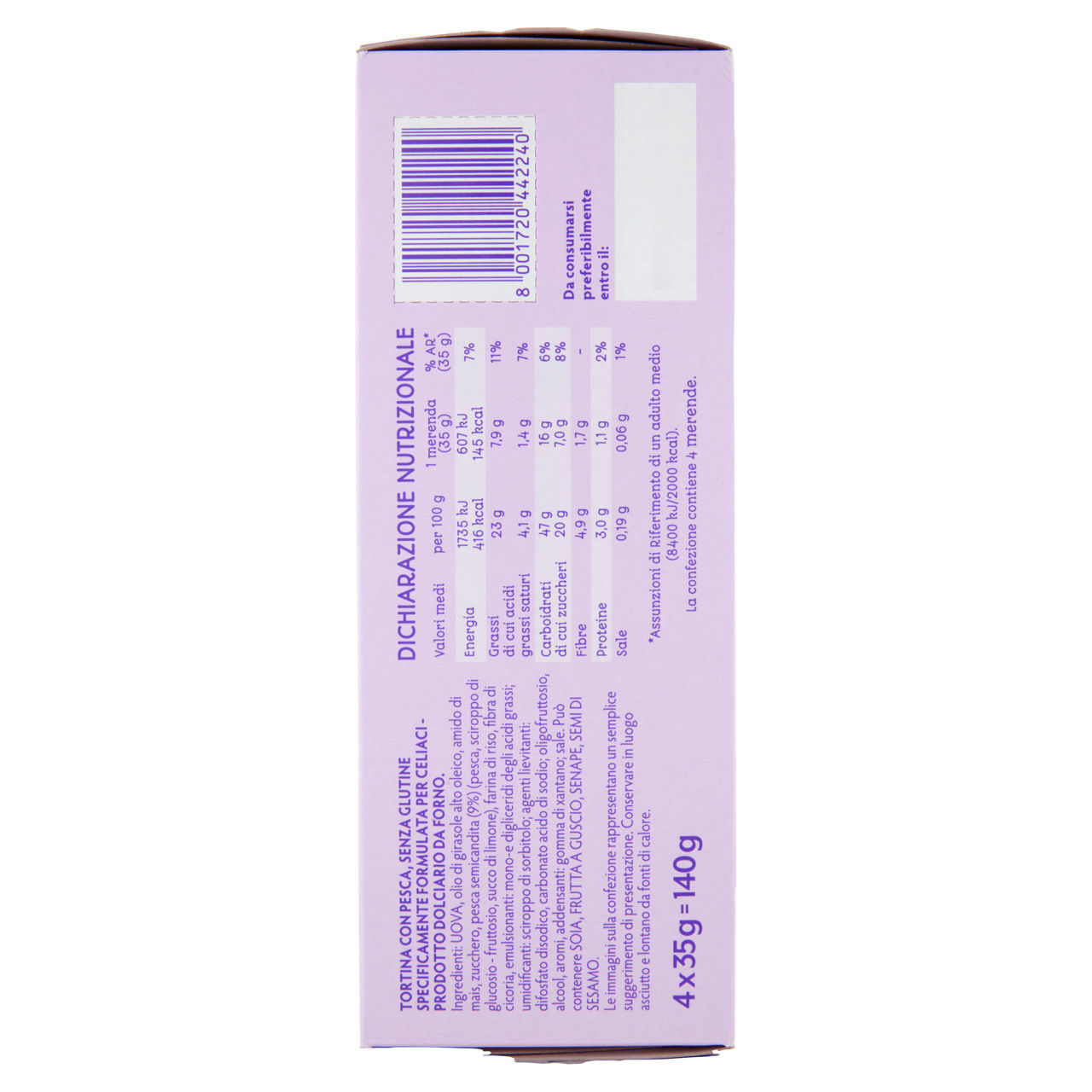 Tortina pesca senza glutine 4 pz x 35 gr - Immagine 51