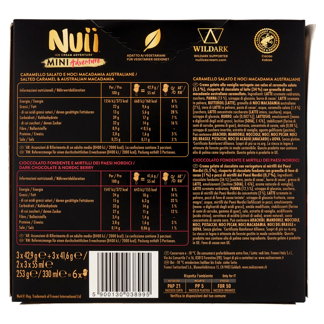 Stecco gelato al caramello salato e noci di macadamia e al cioccolato fondente e mirtilli 6 pz 253 gr - Immagine 21