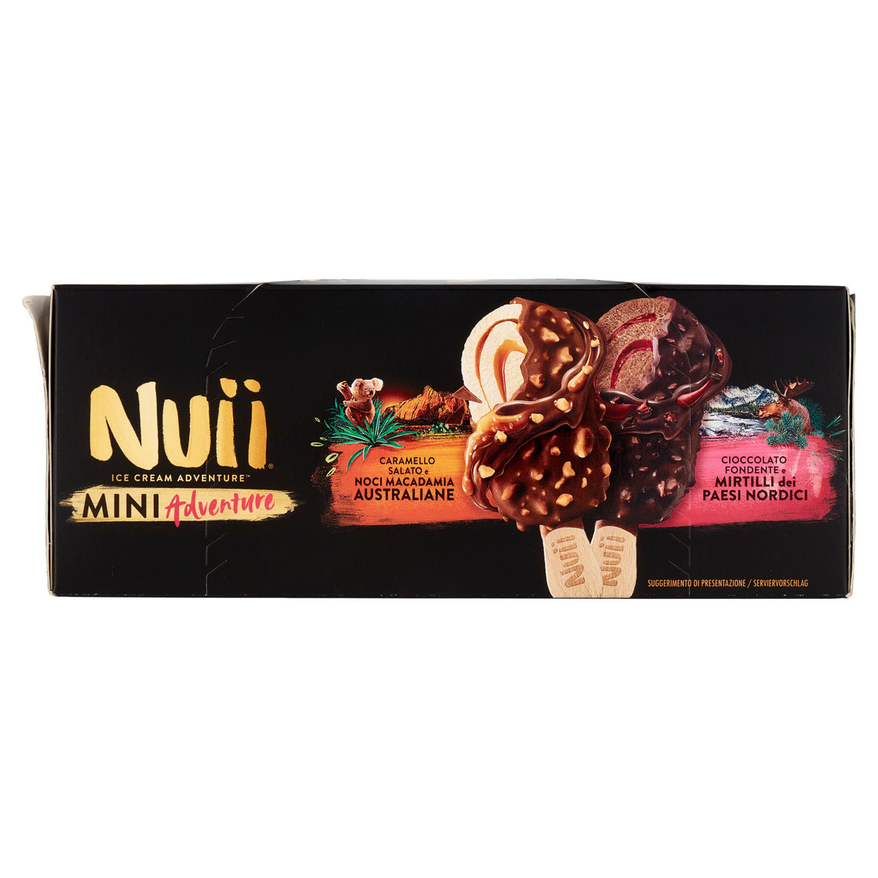 Stecco gelato al caramello salato e noci di macadamia e al cioccolato fondente e mirtilli 6 pz 253 gr - Immagine 31