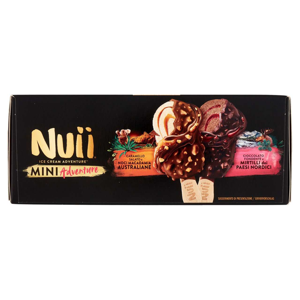 Stecco gelato al caramello salato e noci di macadamia e al cioccolato fondente e mirtilli 6 pz 253 gr - Immagine 41