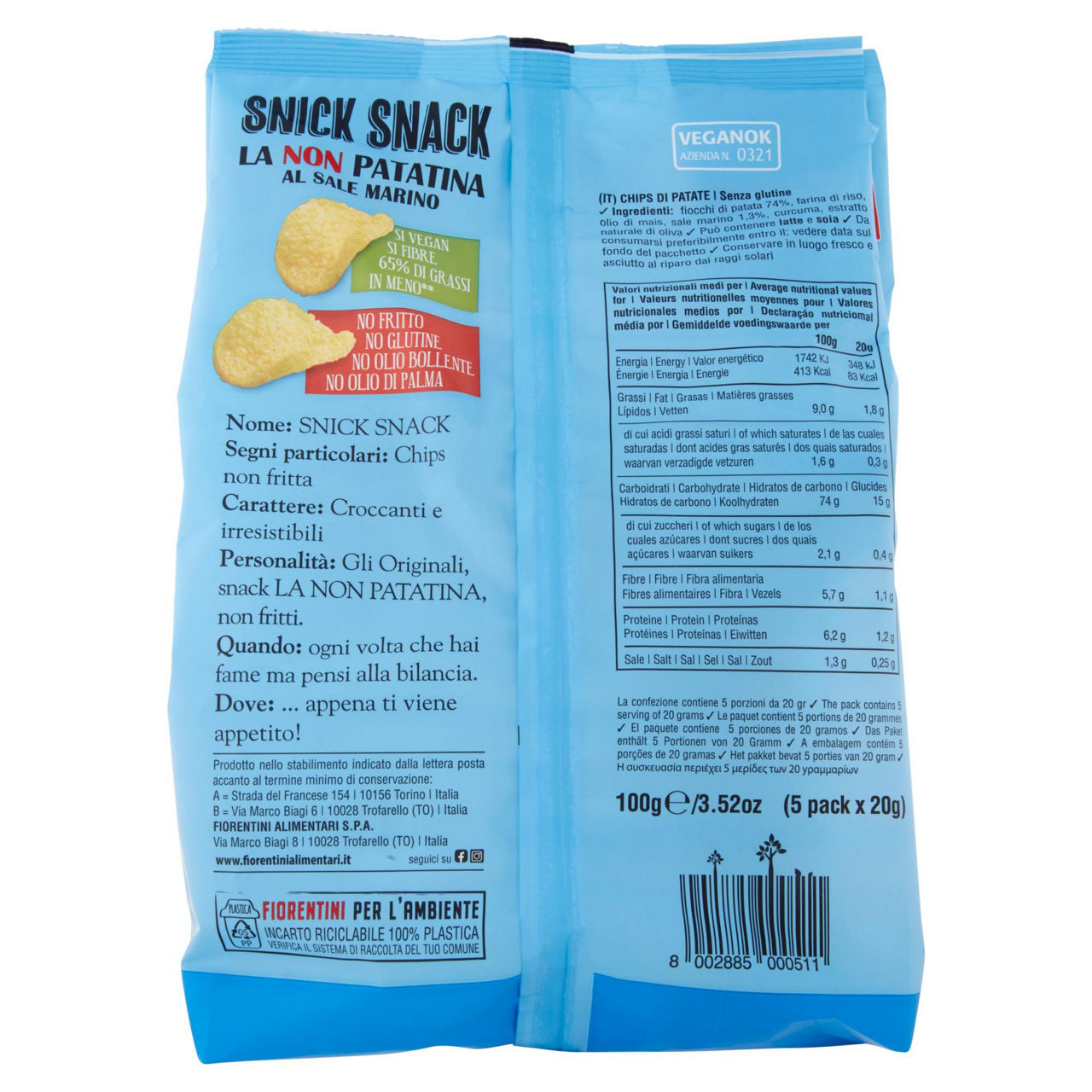 Patatine non fritte al sale marino Snick Snack 100 gr - Immagine 51