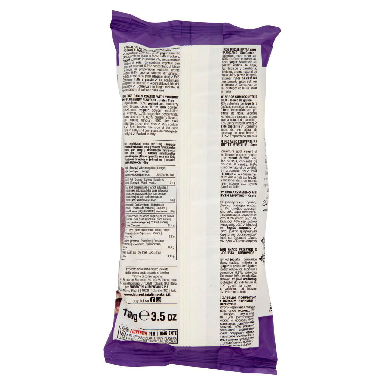 Gallette di riso ricoperte gusto yogurt e mirtillo 100 gr - Immagine 51