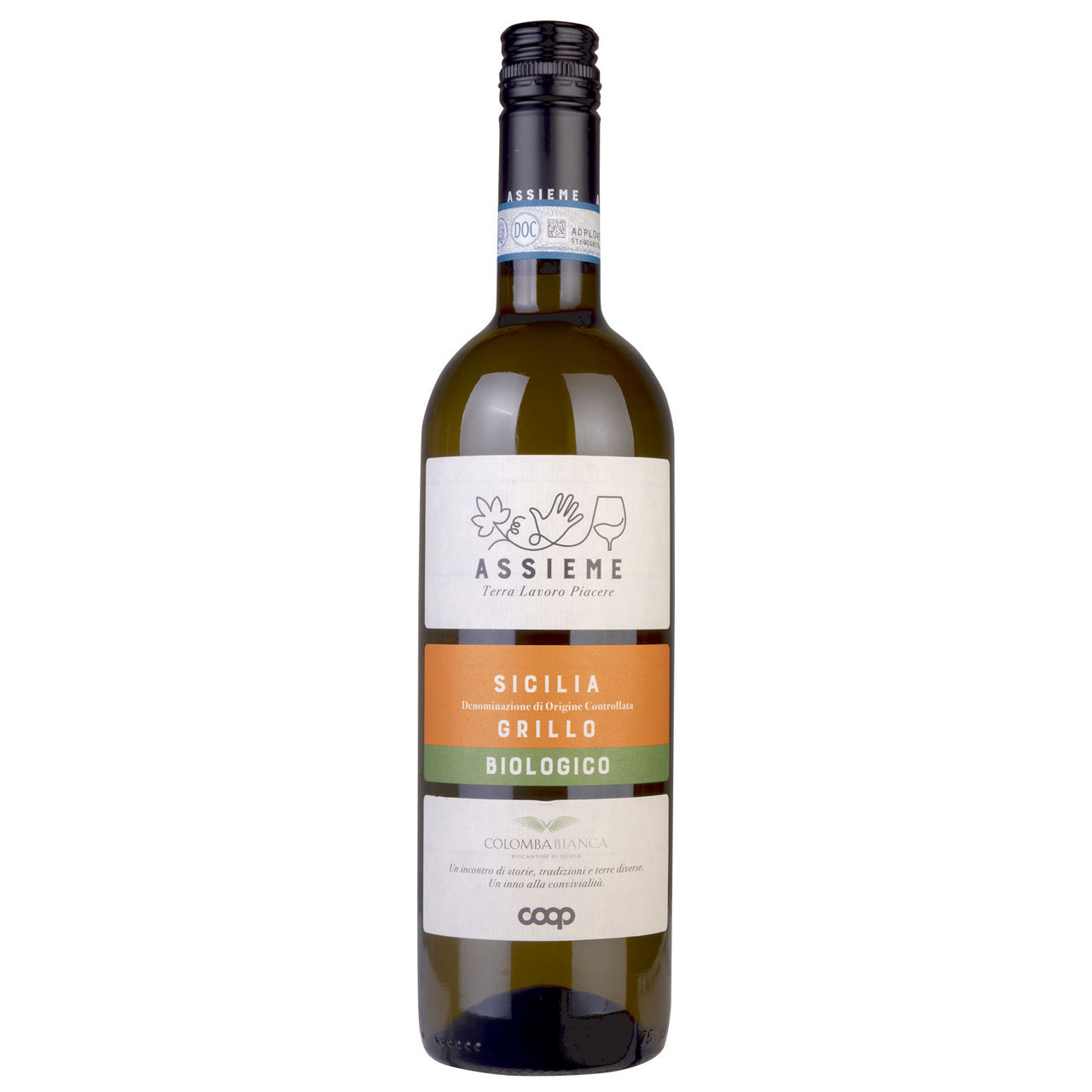Vino bianco Sicilia DOC Grillo bio 750 ml - Immagine 01