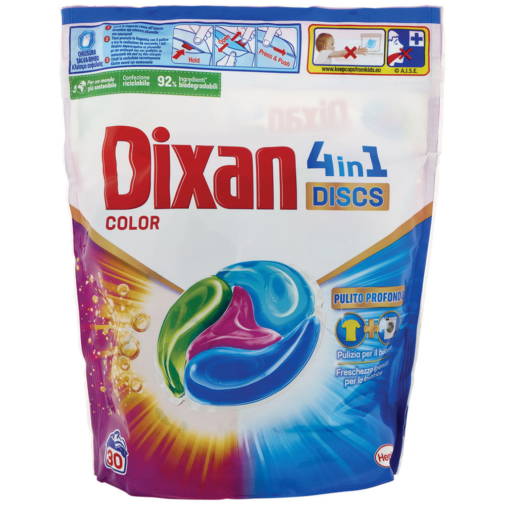 Detersivo lavatrice dixan discs color 30 pz kg 0,75 - Immagine 01