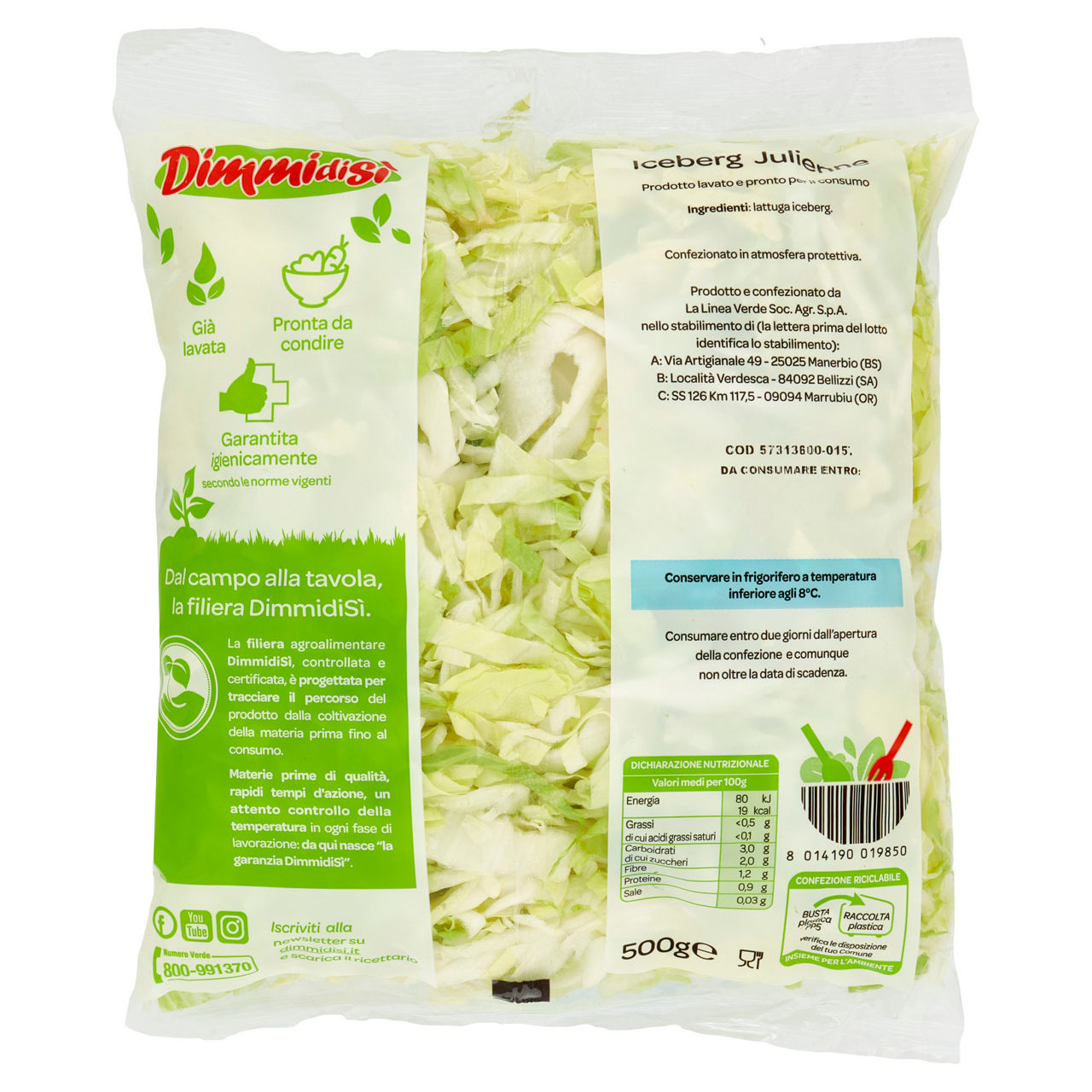Lattuga iceberg alla julienne 500 gr - Immagine 51