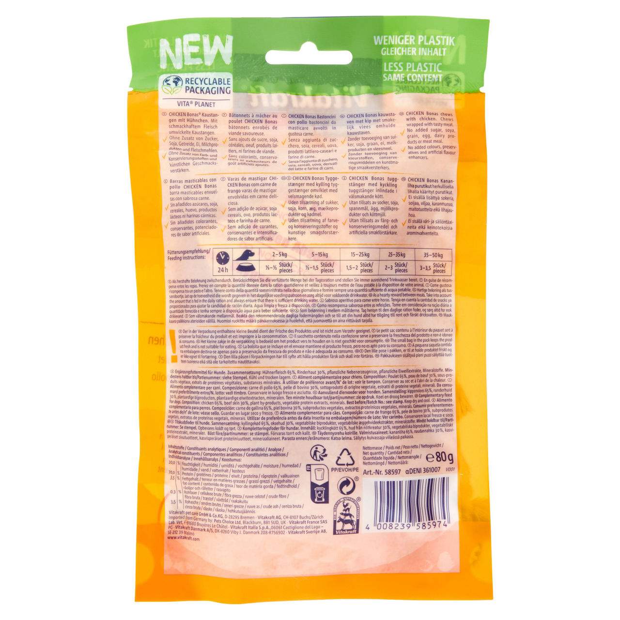 Snack cane bastoncini con pollo 80 gr - Immagine 31